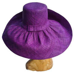 Oversized Shapeable Brim Raffia Hat | 7 Inches Brim Purple Raffia Hat | UPF 50 | SOAVA