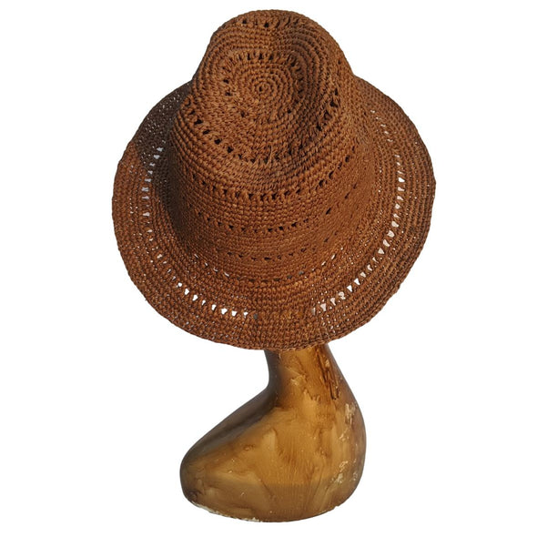 Short Brim Crochet Raffia Hat for Women | Fedora-type Hat