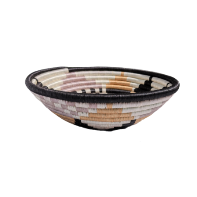 African Sisal Bowl | African Wall Basket | Gold Black Grey | Neutral Colors