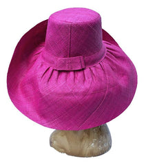 7 Inches Shapeable & Wide Brim Raffia Hat | Fuchsia Pink Straw Hat for Women
