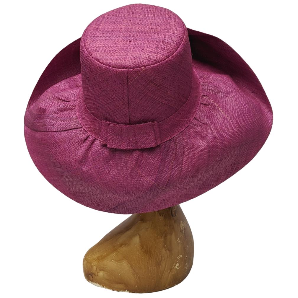 AUDREY | 5 Inches Shapeable Wide Brim Raffia Hat  | Lavender |  UPF 50