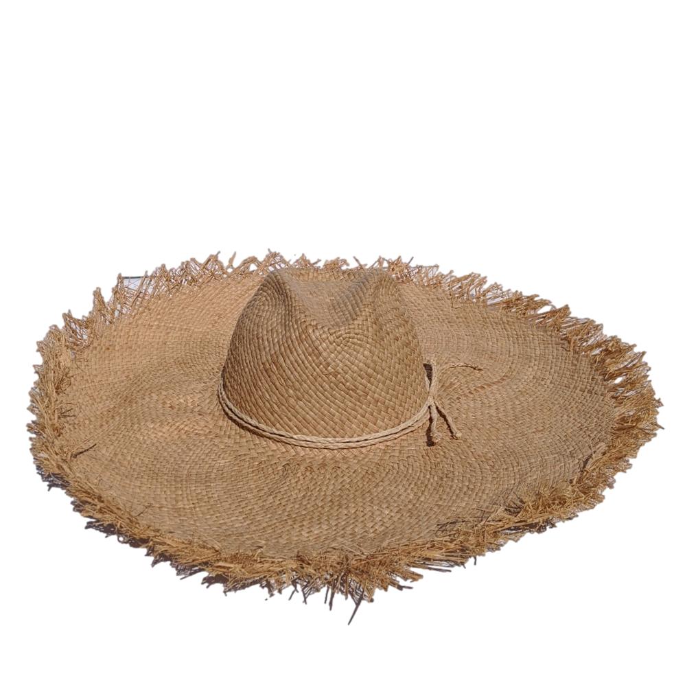 Raffia Hat for Women | Natural Hat with Fringes | Wide Brim | Soava
