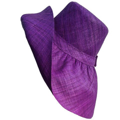 Oversized Shapeable Brim Raffia Hat | 7 Inches Brim Purple Raffia Hat | UPF 50 | SOAVA