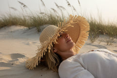 NEW! Raffia Hat for Women | Natural Hat with Fringes | Wide Brim | Soava
