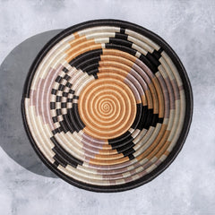 African Sisal Bowl | African Wall Basket | Gold Black Grey | Neutral Colors