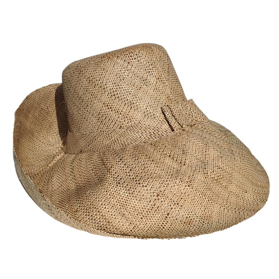 AUDREY | 5 Inches Shapeable Wide Brim Raffia Hat | Natural and Tan | UPF 50