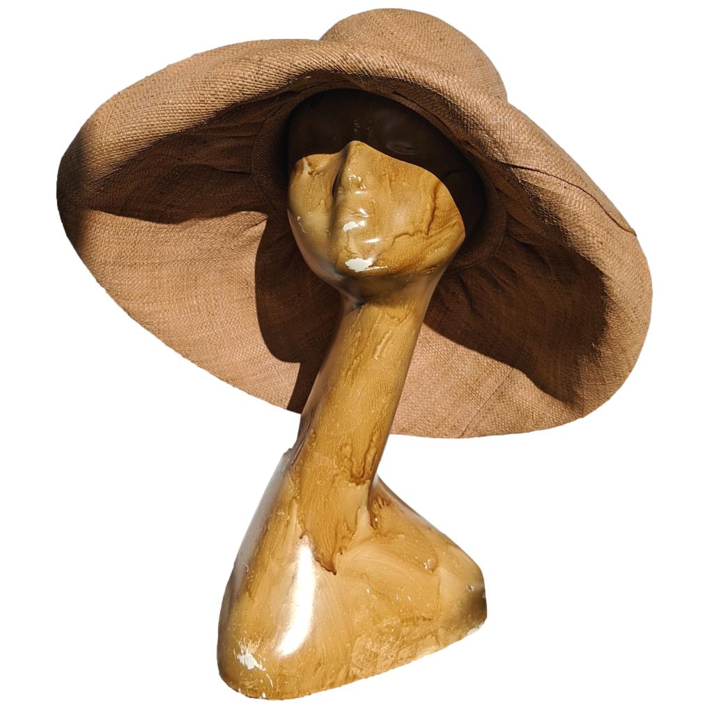 Soava Tan natural raffia shapeable wide brim hat