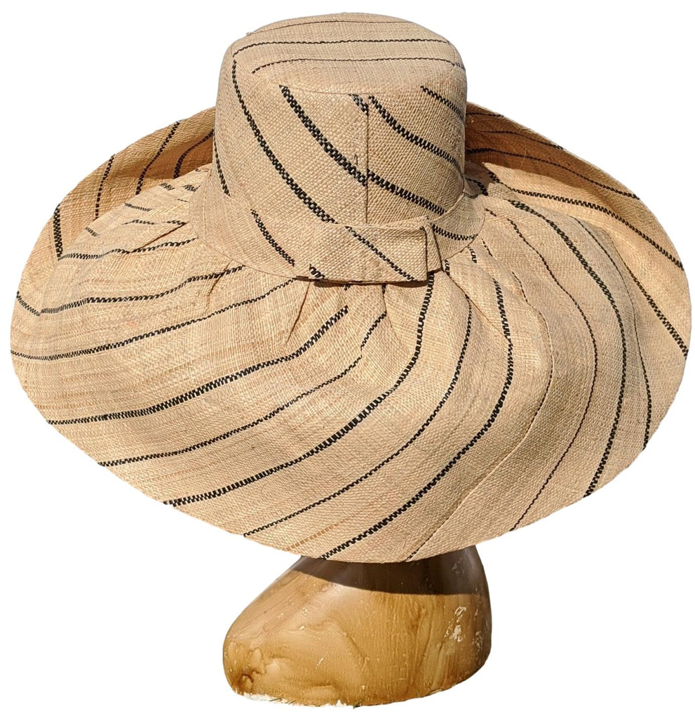 7 Inches Wide Brim Raffia Hat | Madagascar Hat | Natural & Black ...