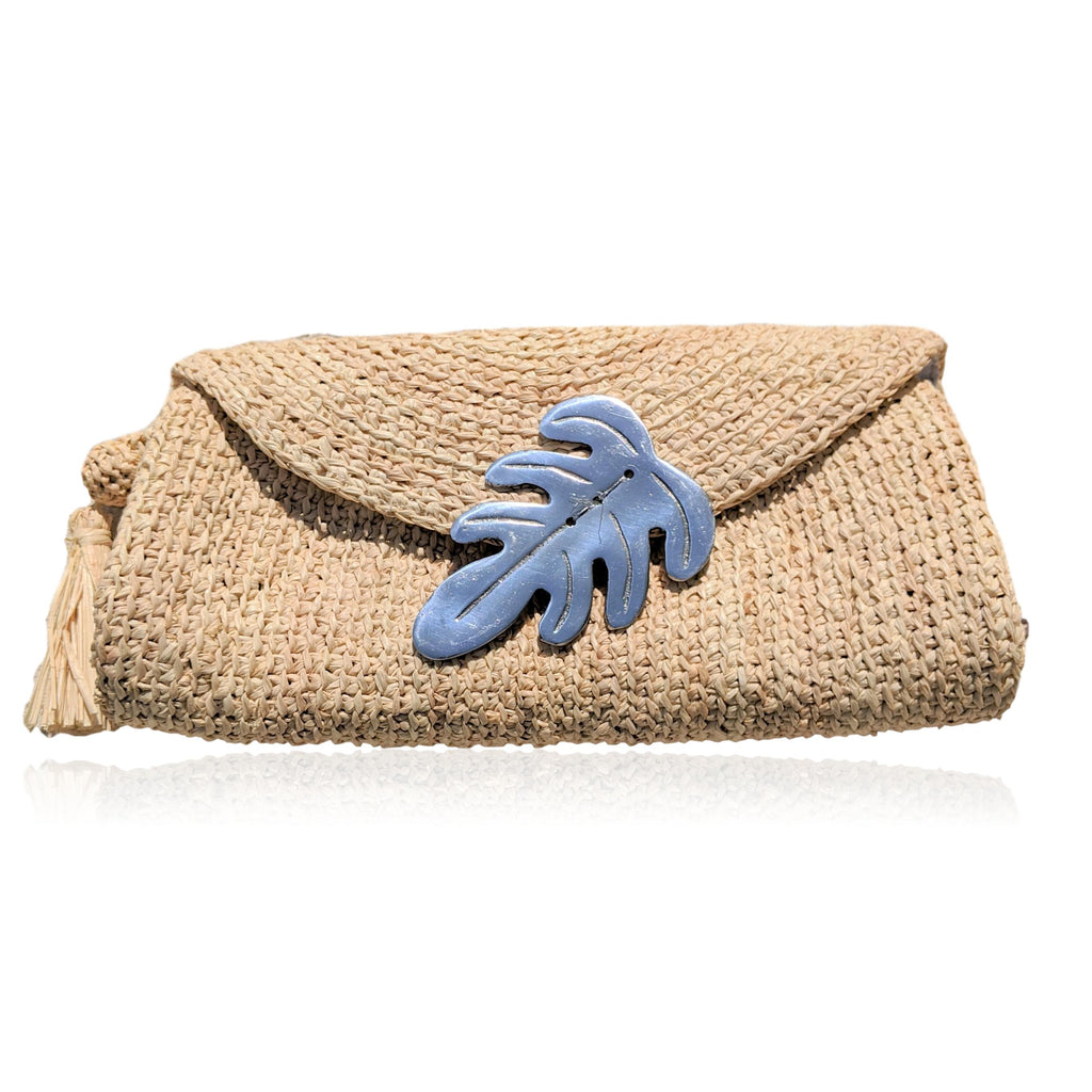 Raffia Straw Clutch Bag (Natural)