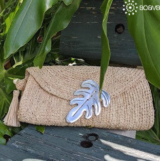 Raffia Straw Clutch Bag (Natural)