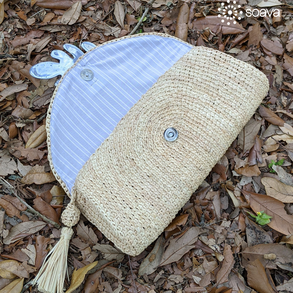 Raffia Straw Clutch Bag (Natural)